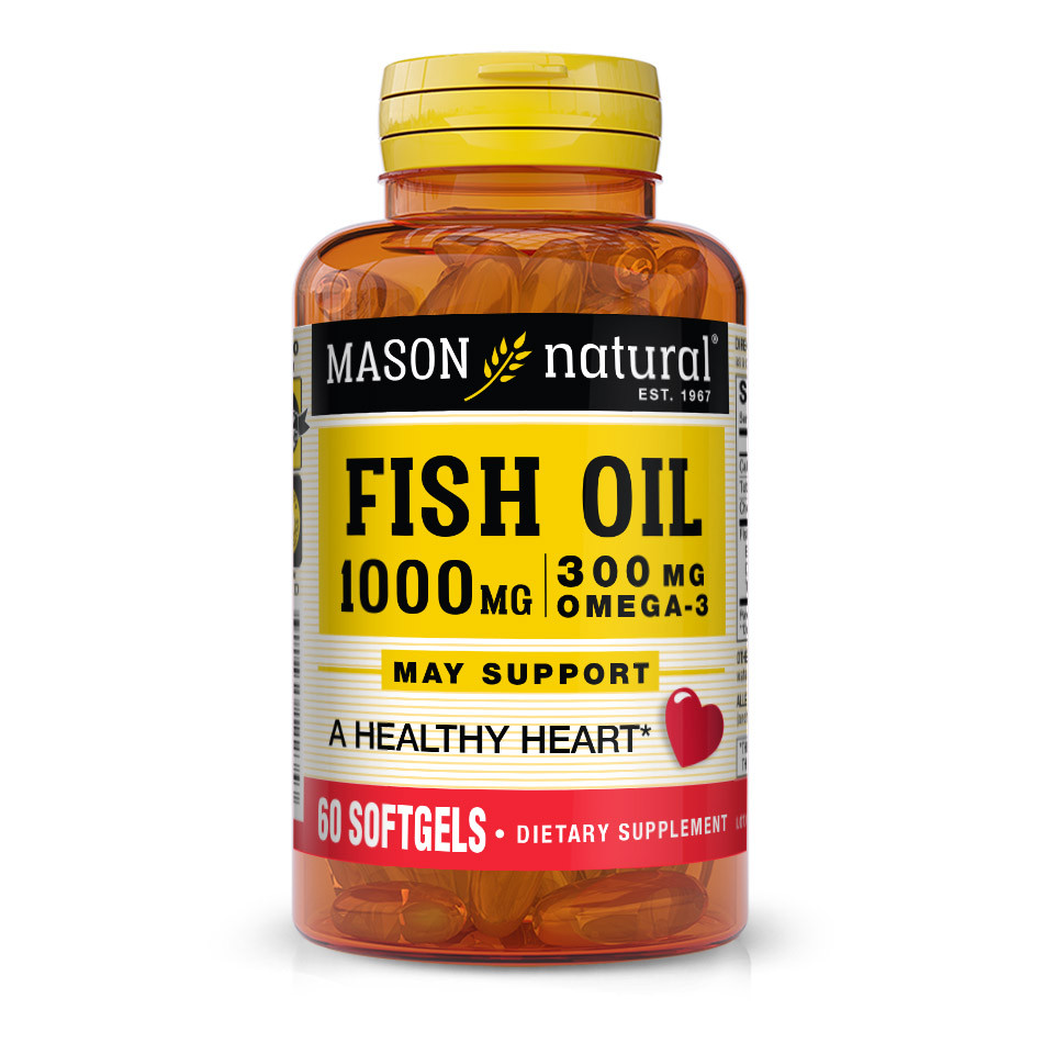 Mason Natural Fish Oil 1,000 mg Omega-3 300 mg 60 softgels - зображення 1