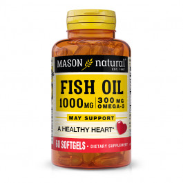 Mason Natural Fish Oil 1,000 mg Omega-3 300 mg 60 softgels