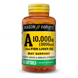   Mason Natural Vitamin A 3,000 mcg /10,000 IU/ From Fish Liver Oil 100 softgels