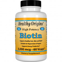 Healthy Origins Biotin /Vitamin B7/ 5,000 mcg 60 caps