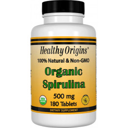 Healthy Origins Organic Spirulina 500 mg 180 tabs /60 servings/