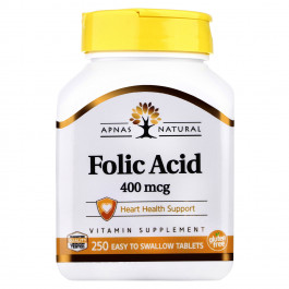   Apnas Natural Folic Acid 400 mcg 250 tabs