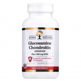 Apnas Natural Glucosamine Chondroitin plus 1500 mg MSM 120 tabs /40 servings/