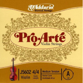 D'Addario Струны для скрипки PRO-ARTE VIOLIN SINGLE A STRING 4/4 Scale Medium Tension