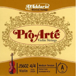   D'Addario Струны для скрипки PRO-ARTE VIOLIN SINGLE A STRING 4/4 Scale Medium Tension