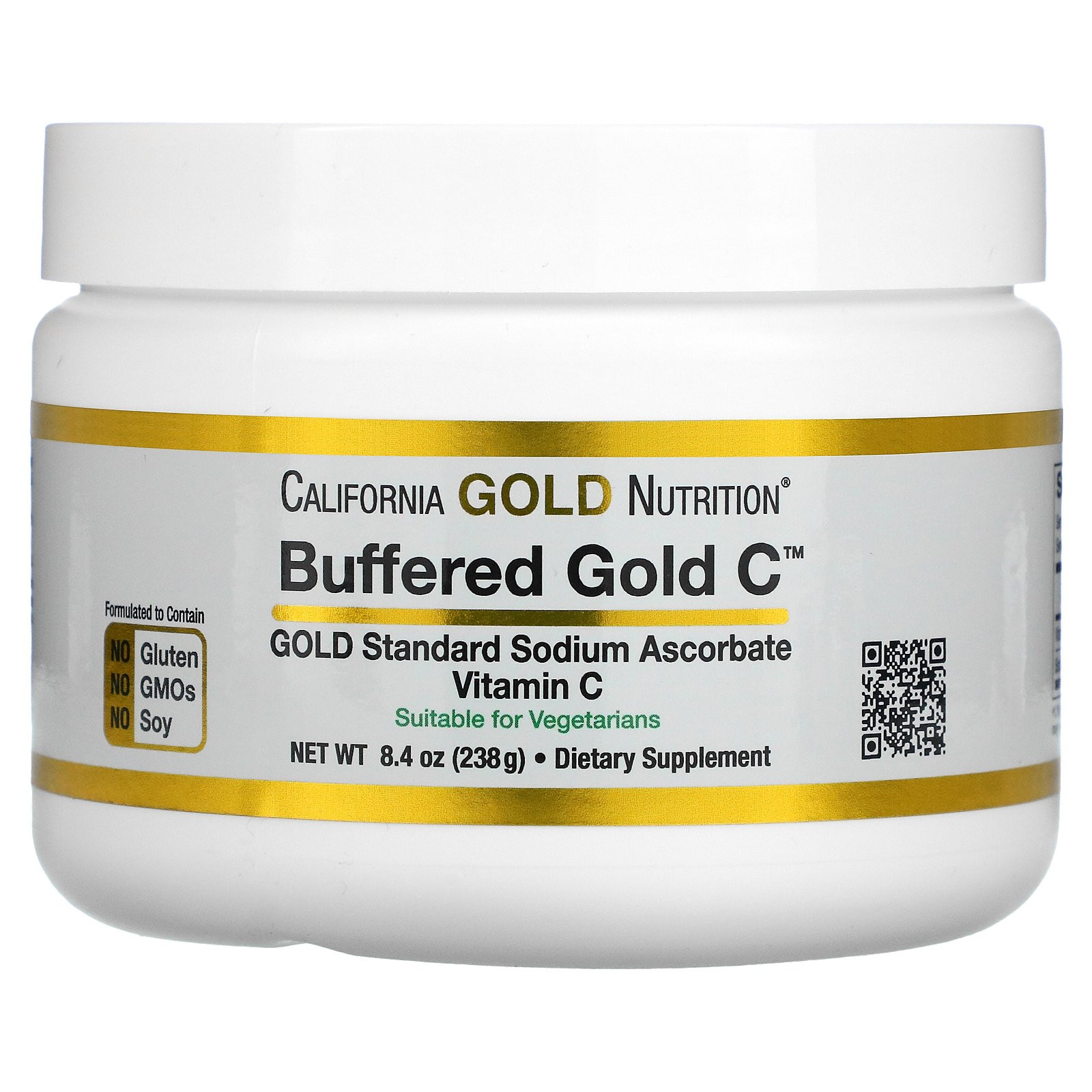California Gold Nutrition Buffered Gold C Powder 238 g /200 servings/ Unflavored - зображення 1