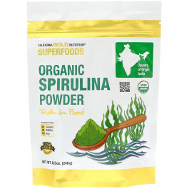 California Gold Nutrition Organic Spirulina Powder 240 g /80 servings/ Unflavored