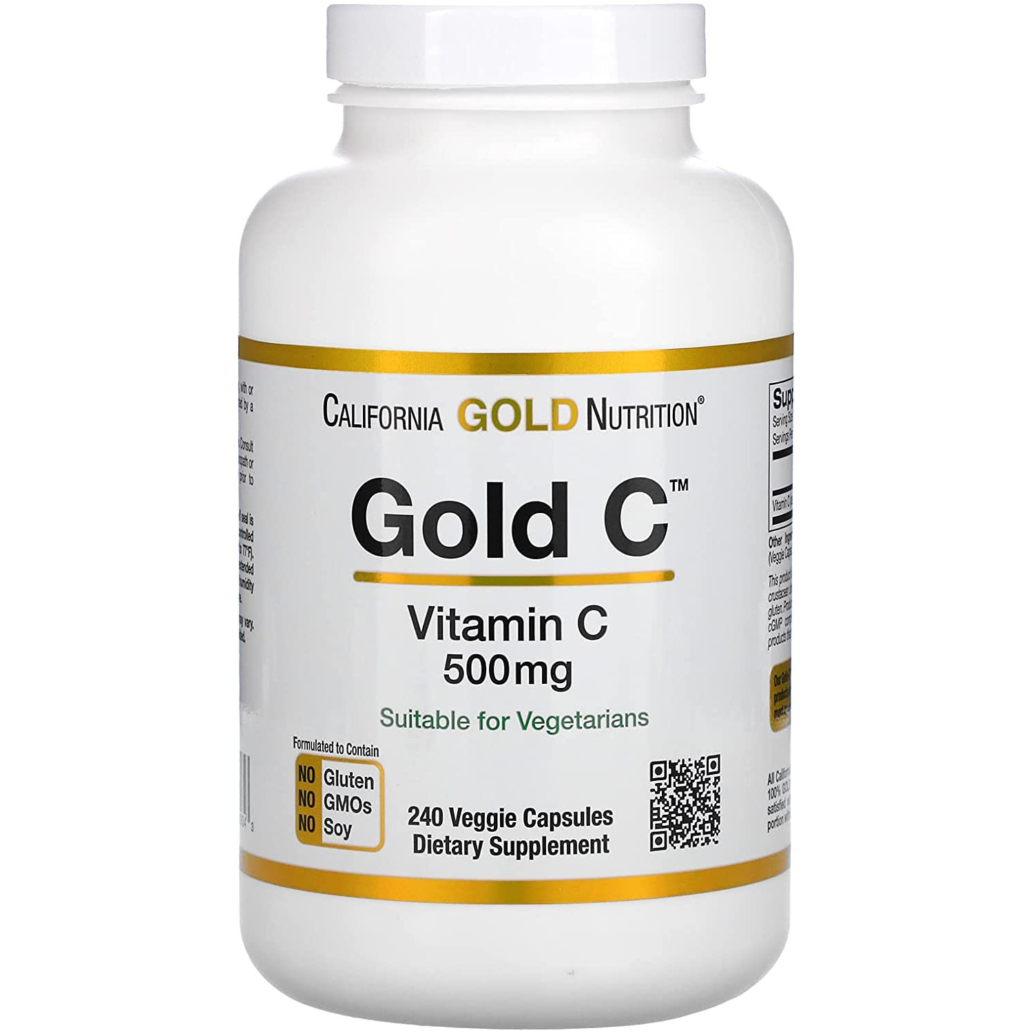 California Gold Nutrition Gold C Vitamin C 500 mg 240 caps - зображення 1