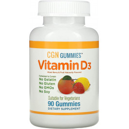 California Gold Nutrition Vitamin D3 Gummies 90 tabs /45 servings/ Mixed Berry and Fruit