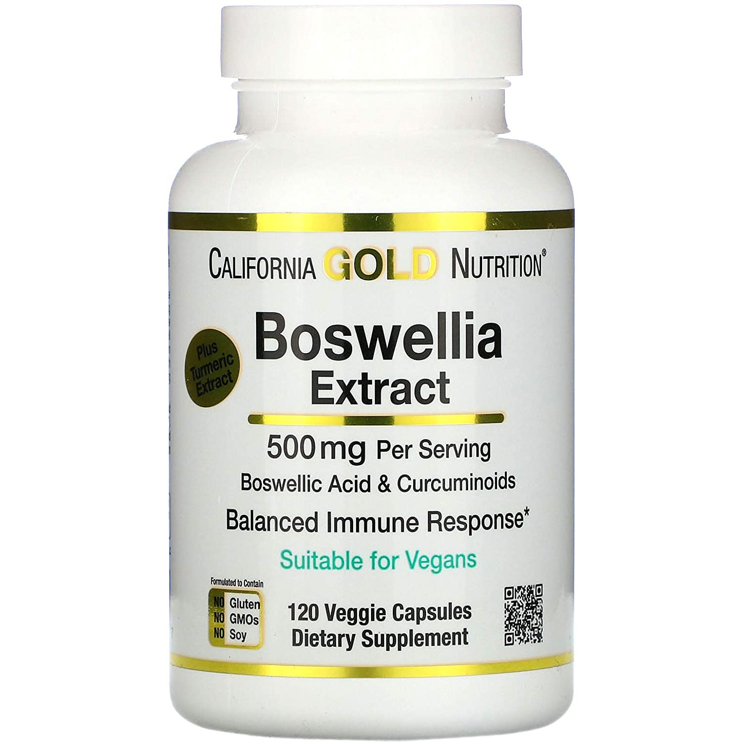 California Gold Nutrition Boswellia Extract 500 mg 120 caps /60 servings/ - зображення 1