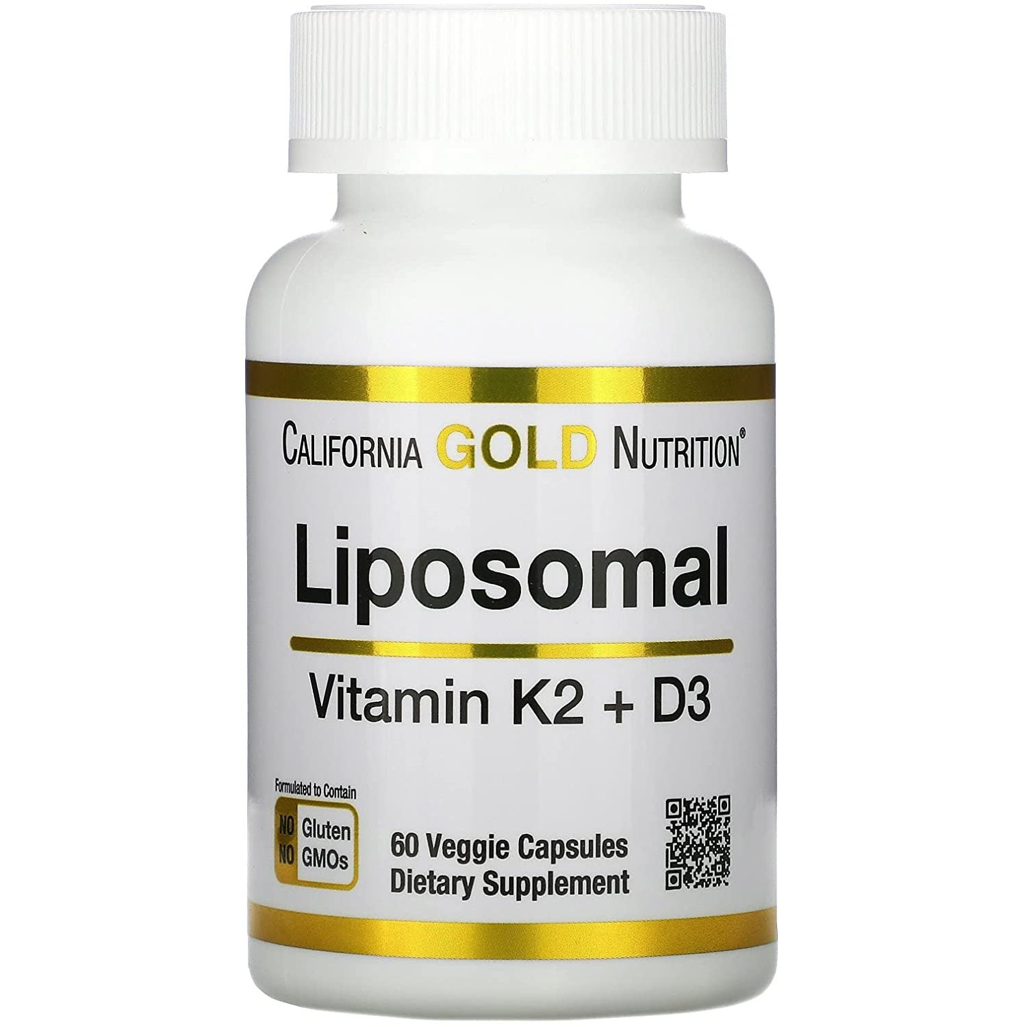 California Gold Nutrition Liposomal Vitamin K2+D3 60 caps - зображення 1