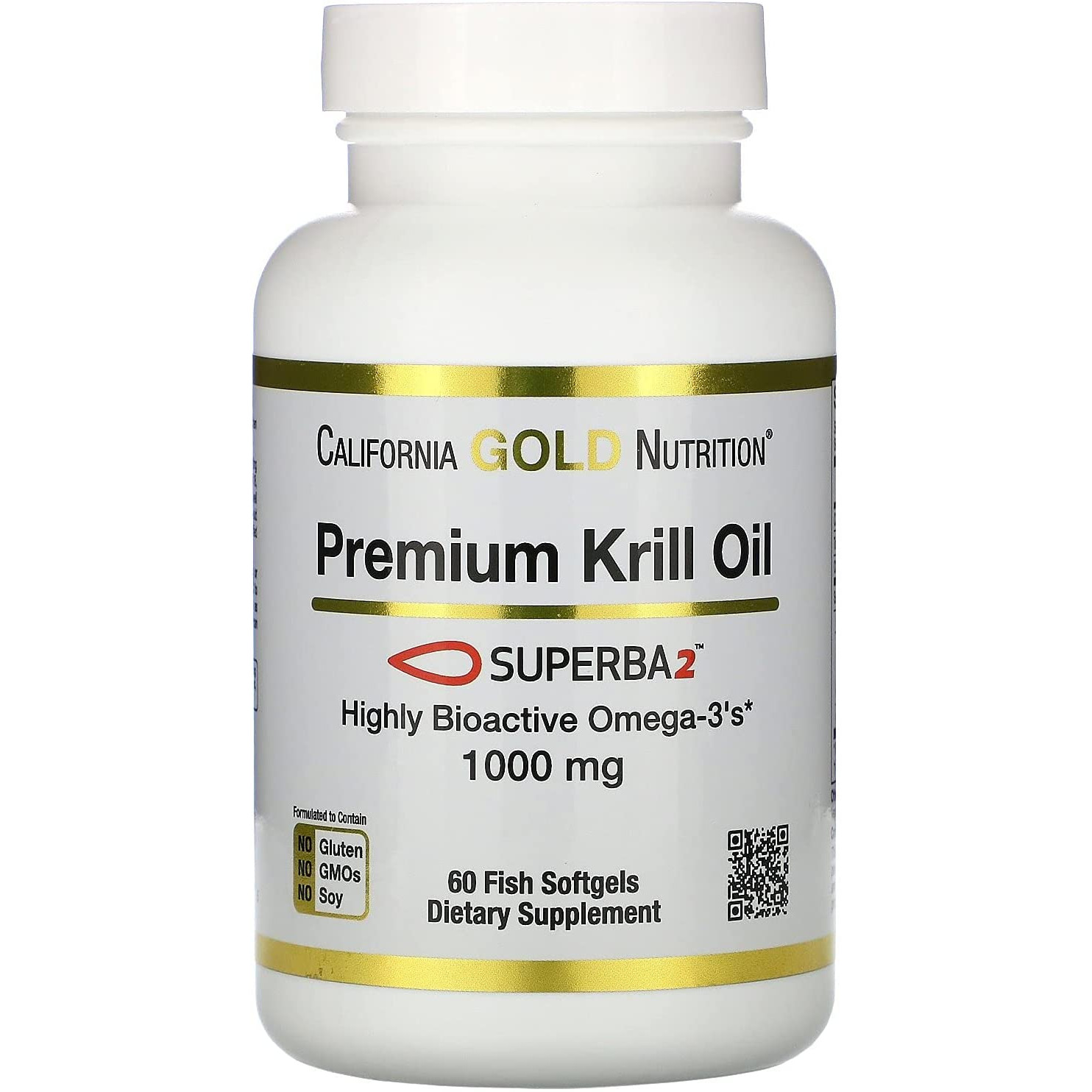 California Gold Nutrition SUPERBA2 Premium Krill Oil 1000 mg 60 softgels - зображення 1