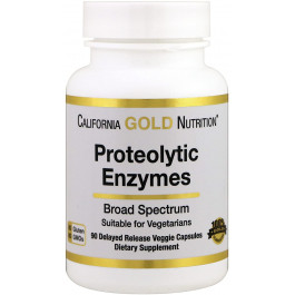 California Gold Nutrition Proteolytic Enzymes Broad Spectrum 90 caps /30 servings/