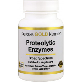   California Gold Nutrition Proteolytic Enzymes Broad Spectrum 90 caps /30 servings/