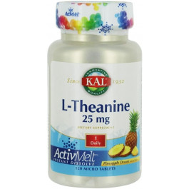 KAL L-Theanine 25 mg ActivMelt 120 tabs Pineapple
