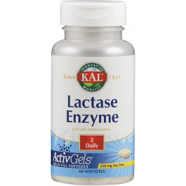 KAL Lactase Enzyme 250 mg 60 caps /30 servings/