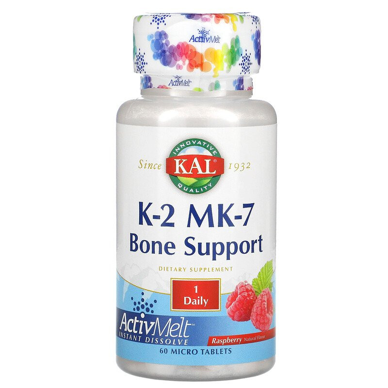 KAL K-2 MK-7 Bone Support ActivMelt 60 tabs Raspberry - зображення 1