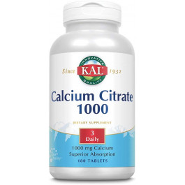 KAL Calcium Citrate 1000 mg 180 tabs /60 servings/