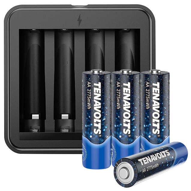 Tenavolts Lithium Rechargeable AA Battery 4 Counts with a charger (191763000717) - зображення 1