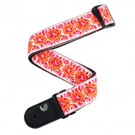 Planet waves 50PCLV00 Peace & Love Woven Guitar Strap - Pink and White