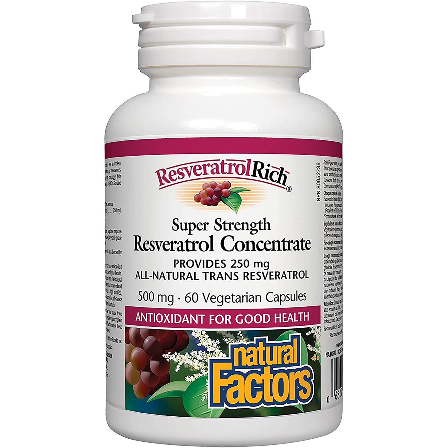 Natural Factors ResveratrolRich Super Strength Resveratrol Concentrate 60 caps - зображення 1