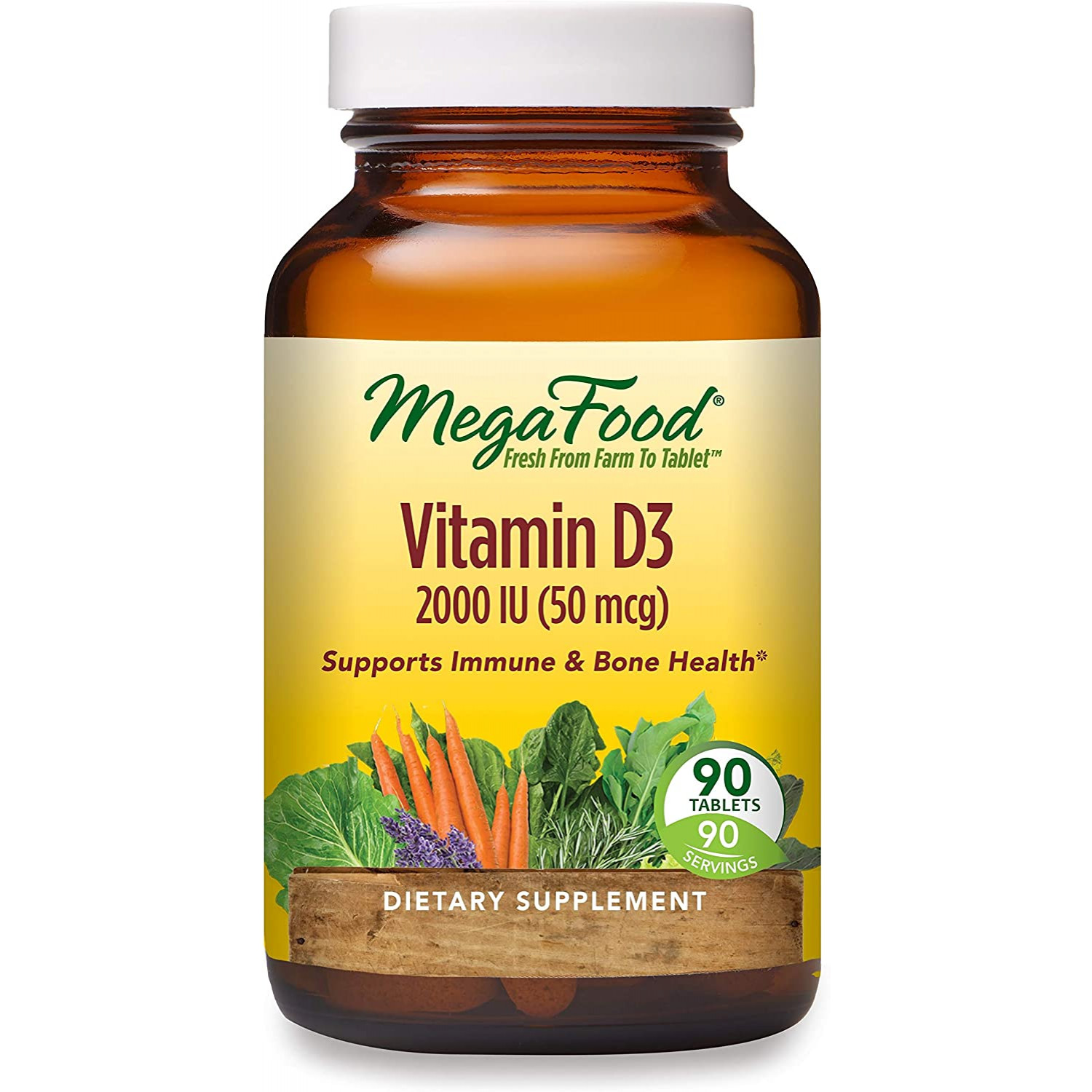 MegaFood Vitamin D3 2000 IU /50 mcg/ 90 tabs - зображення 1