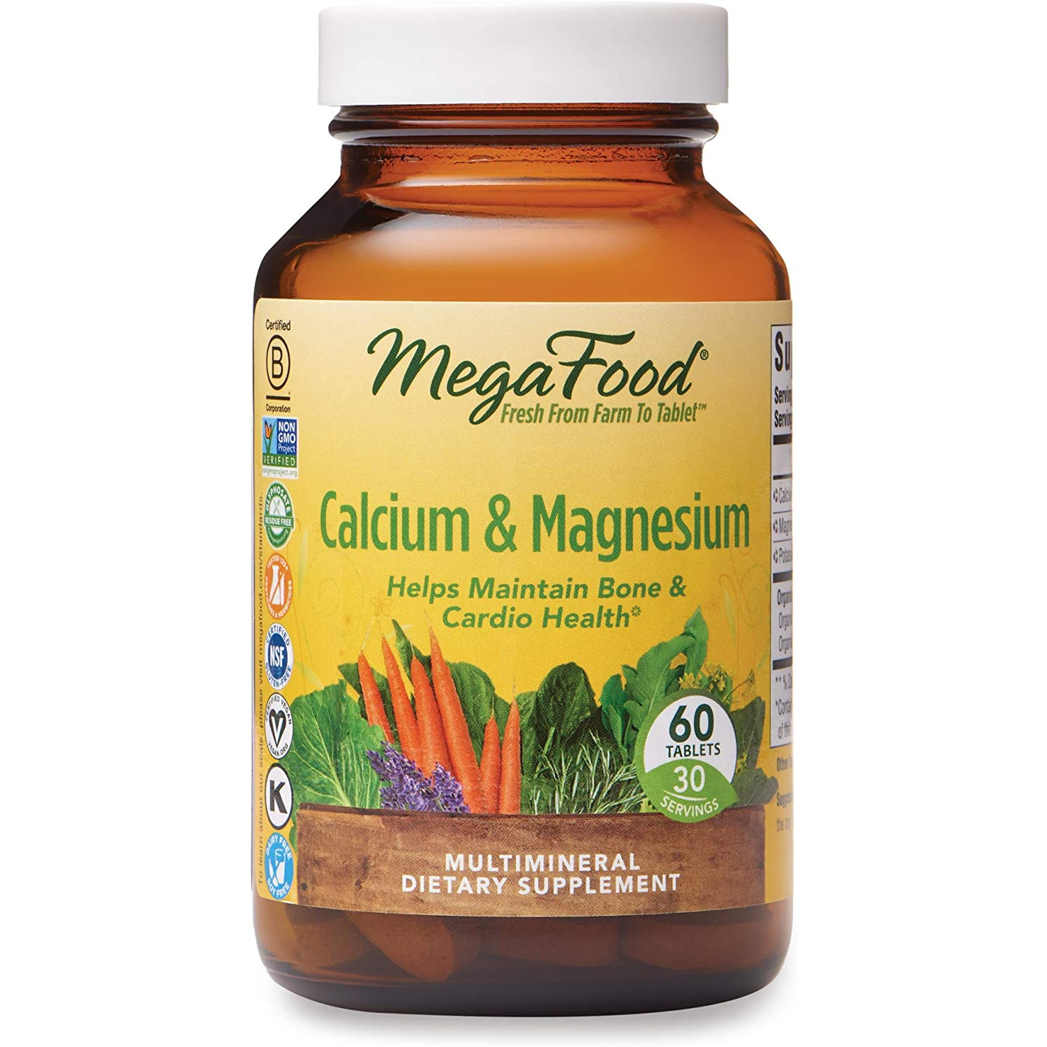 MegaFood Calcium & Magnesium 60 tabs /30 servings/ - зображення 1
