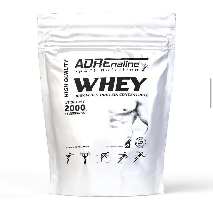 Adrenaline Sport Nutrition 100% Whey Protein Concentrate 2000 g /66 servings/ Banana - зображення 1
