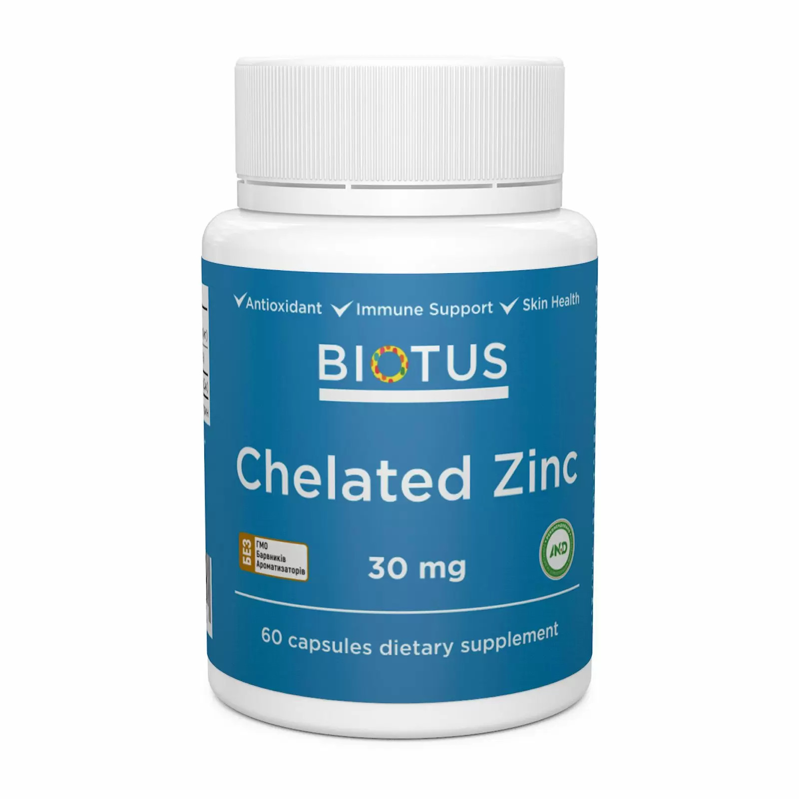Biotus Chelated Zinc 30 mg 60 caps - зображення 1