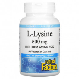   Natural Factors L-Lysine 500 mg 90 caps /45 servings/