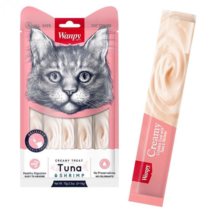 Wanpy Creamy Lickable Treats Tuna & Shrimp 70 г RAC-50 - зображення 1