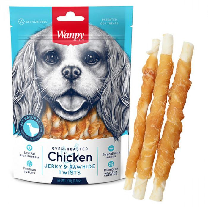 Wanpy Chicken Jerky & Rawhide Twists 100 г CD-10H - зображення 1