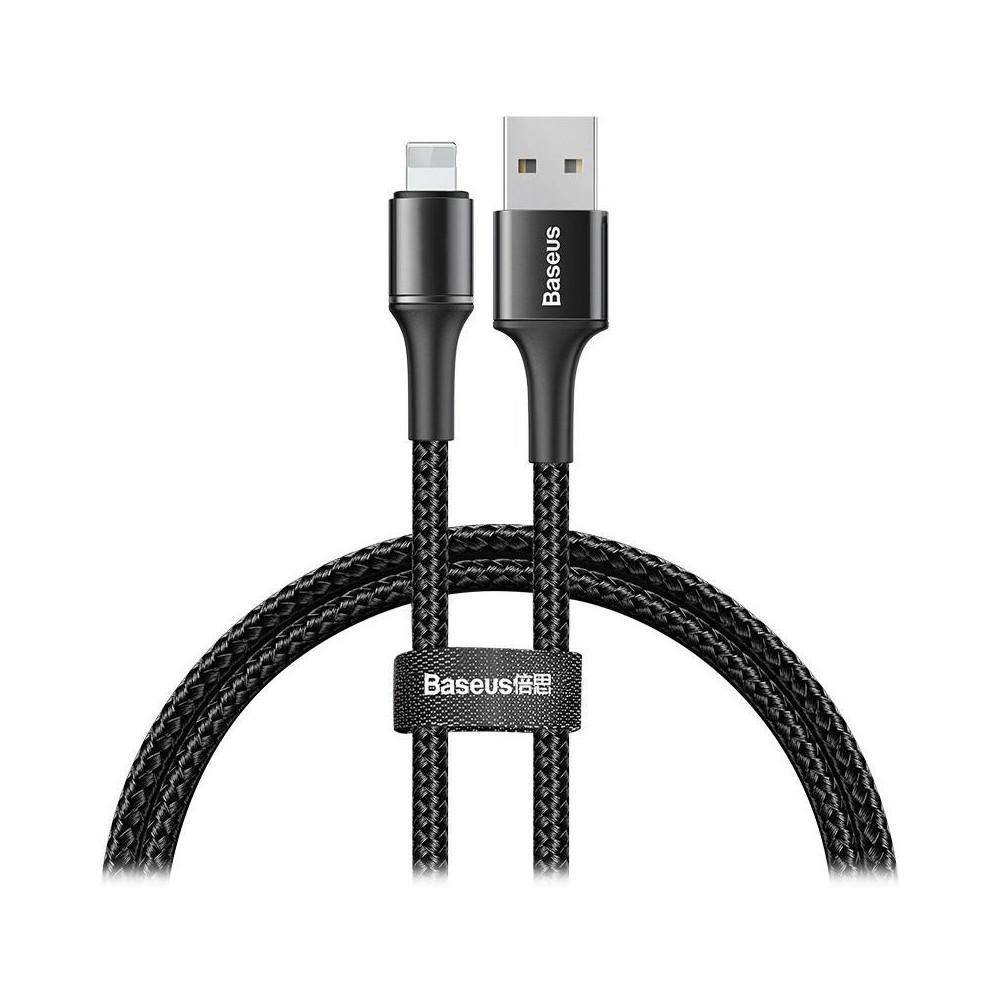 Baseus halo data cable USB For IP 2.4A 0.5m Black (CALGH-A01) - зображення 1