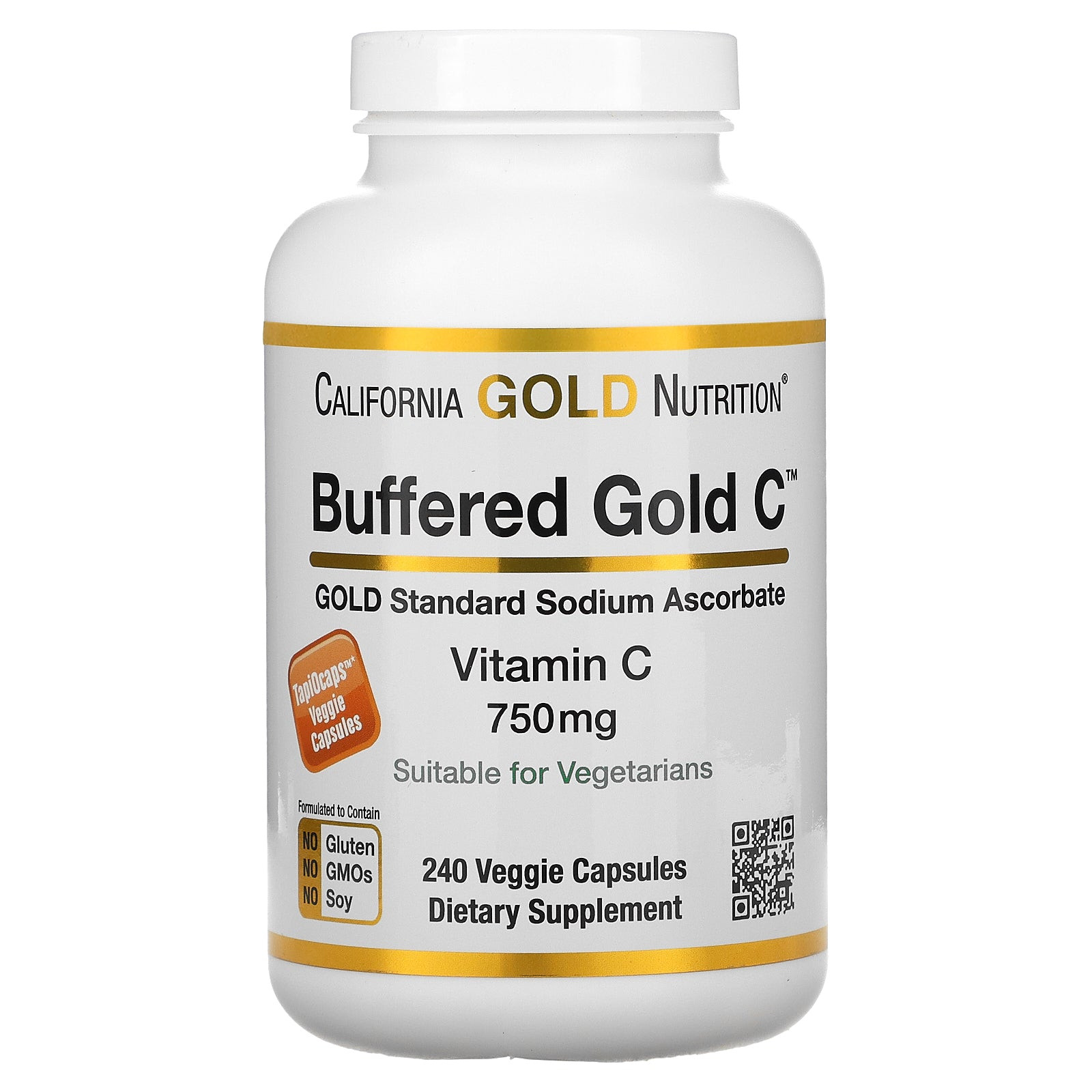 California Gold Nutrition Buffered Vitamin C 750 mg 240 caps - зображення 1