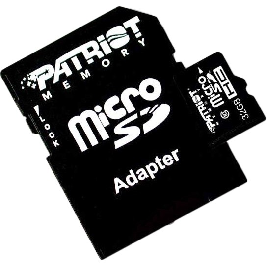 PATRIOT 32 GB microSDHC class 10 + SD Adapter PSF32GMCSDHC10 - зображення 1