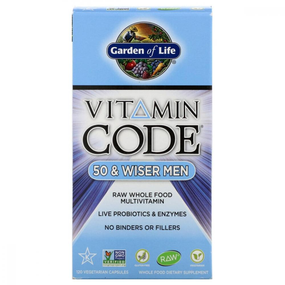 Garden of Life Мужские Мультивитамины 50+, Vitamin Code, Garden of Life, 120 вегетарианских капсул - зображення 1
