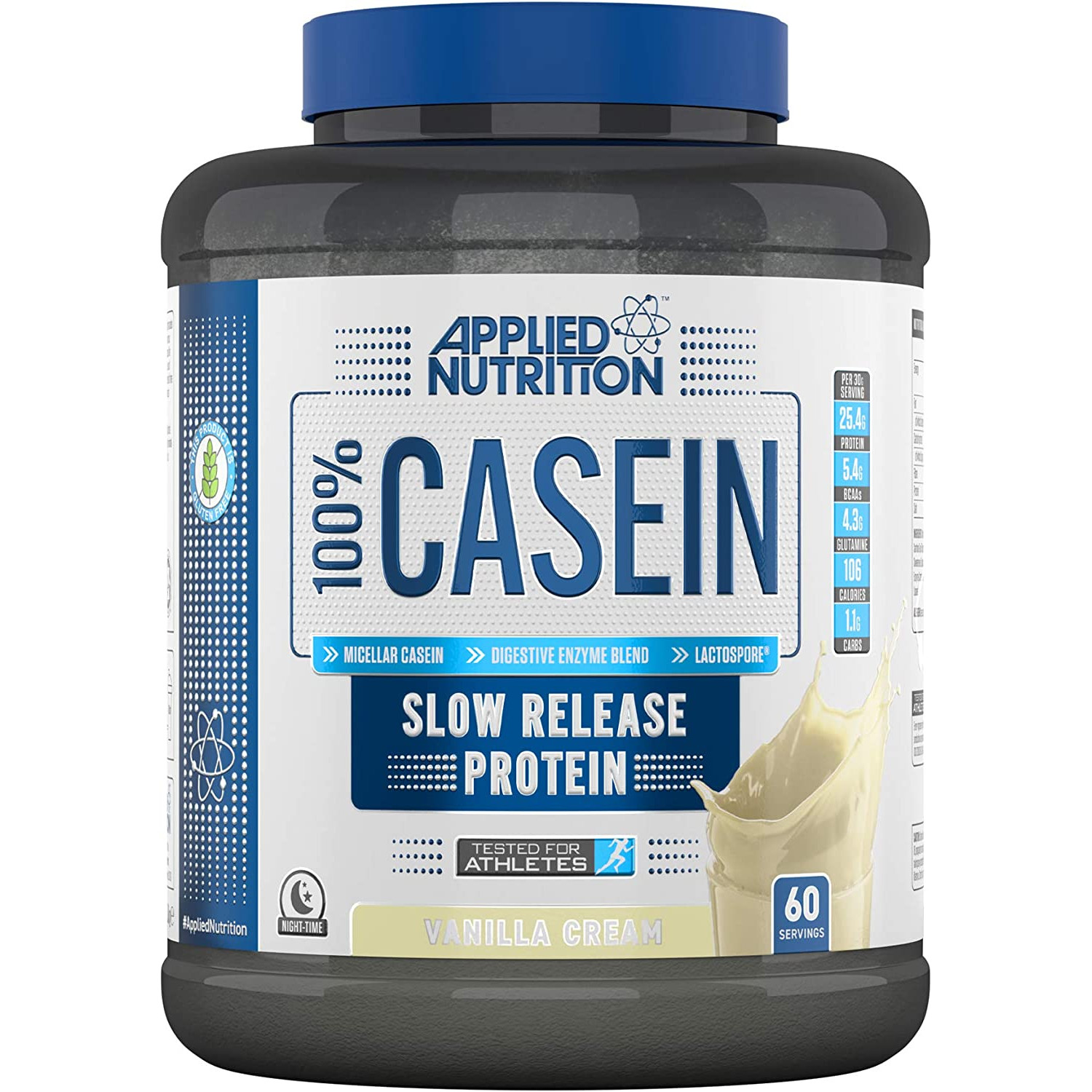 Applied Nutrition 100% Casein Protein 1800 g /60 servings/ Vanilla Cream - зображення 1