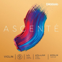 D'Addario Струна Соль для скрипки A314 4/4M Ascente Violin String G 4/4M