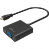 Merlion Micro-HDMI - VGA Black (YT-C-MCHDMI(M)/VGA(F)-B) - зображення 1