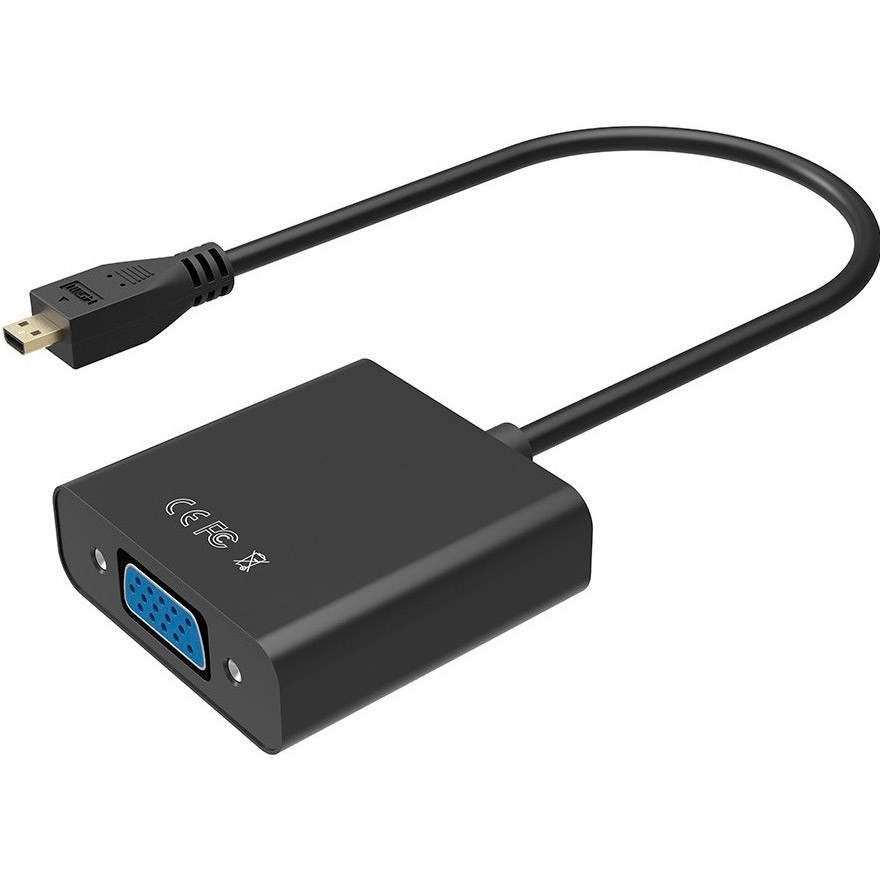 Merlion Micro-HDMI - VGA Black (YT-C-MCHDMI(M)/VGA(F)-B) - зображення 1