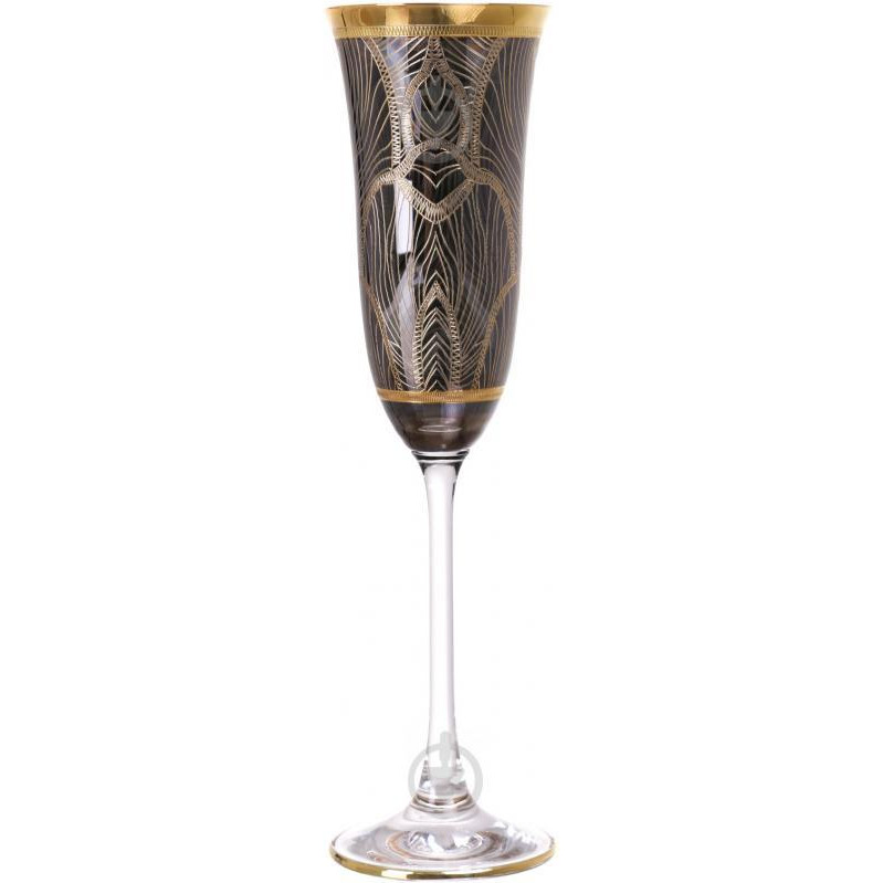 Combi Набор бокалов для шампанского Golden Leaf 160 мл 6 шт. (G754ZK-58) - зображення 1