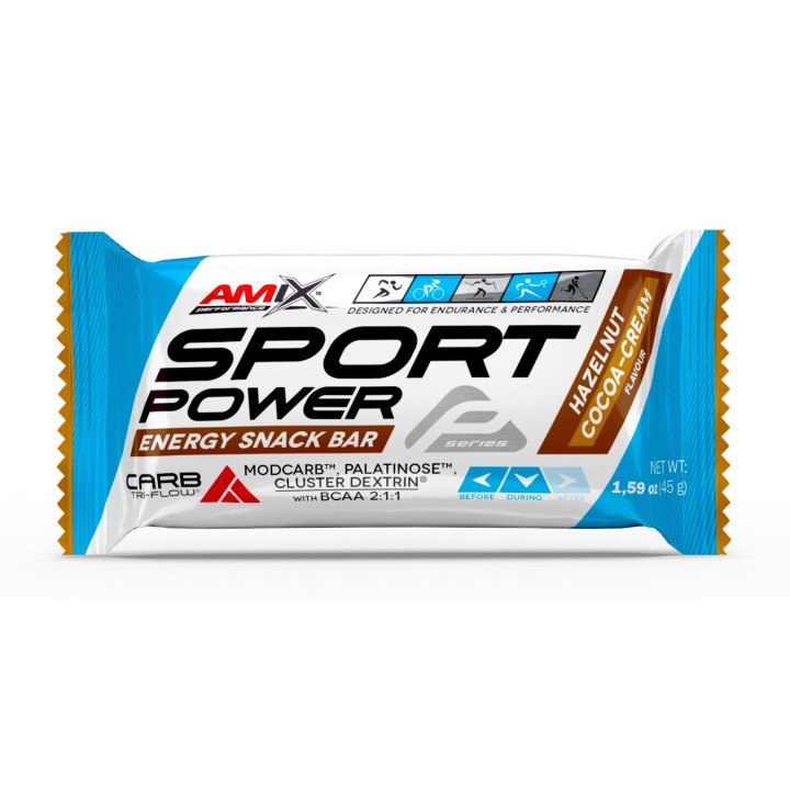 Amix Sport Power Energy Snack Bar 45 g Hazelnut Cocoa Cream - зображення 1