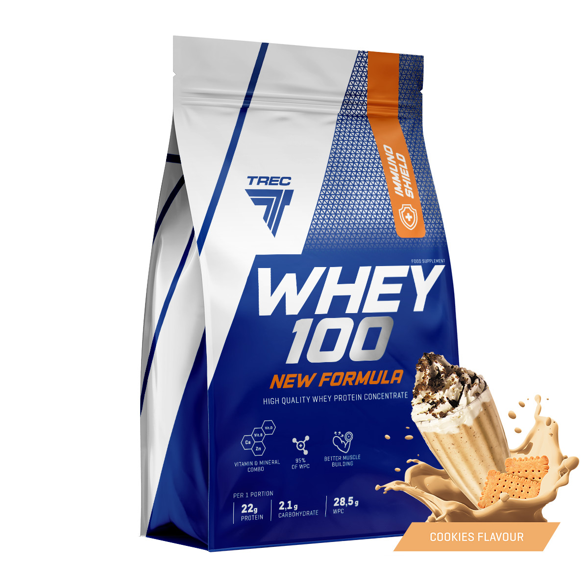 Trec Nutrition Whey 100 New Formula 700 g /23 servings/ Cookies - зображення 1