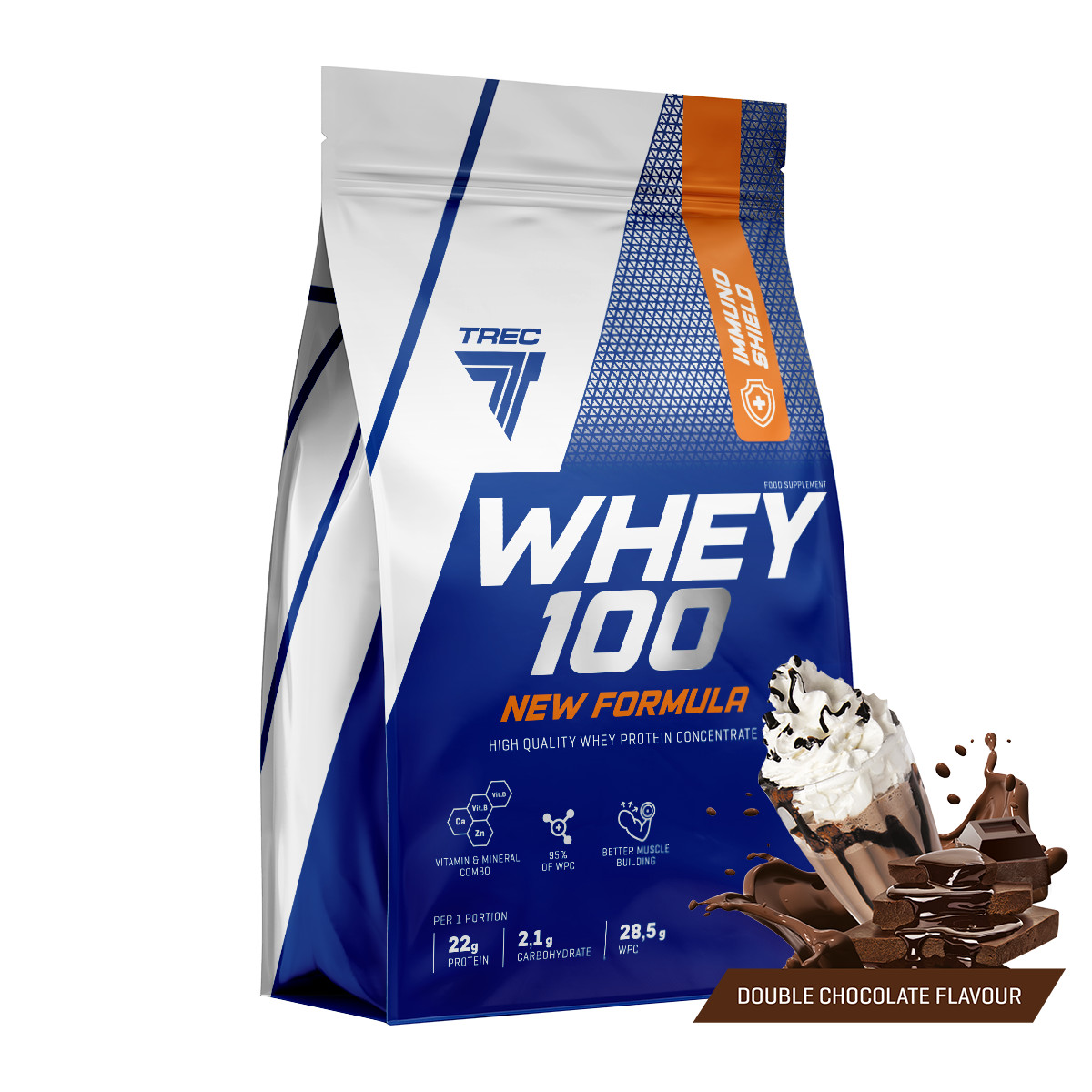 Trec Nutrition Whey 100 New Formula 700 g /23 servings/ Double Chocolate - зображення 1