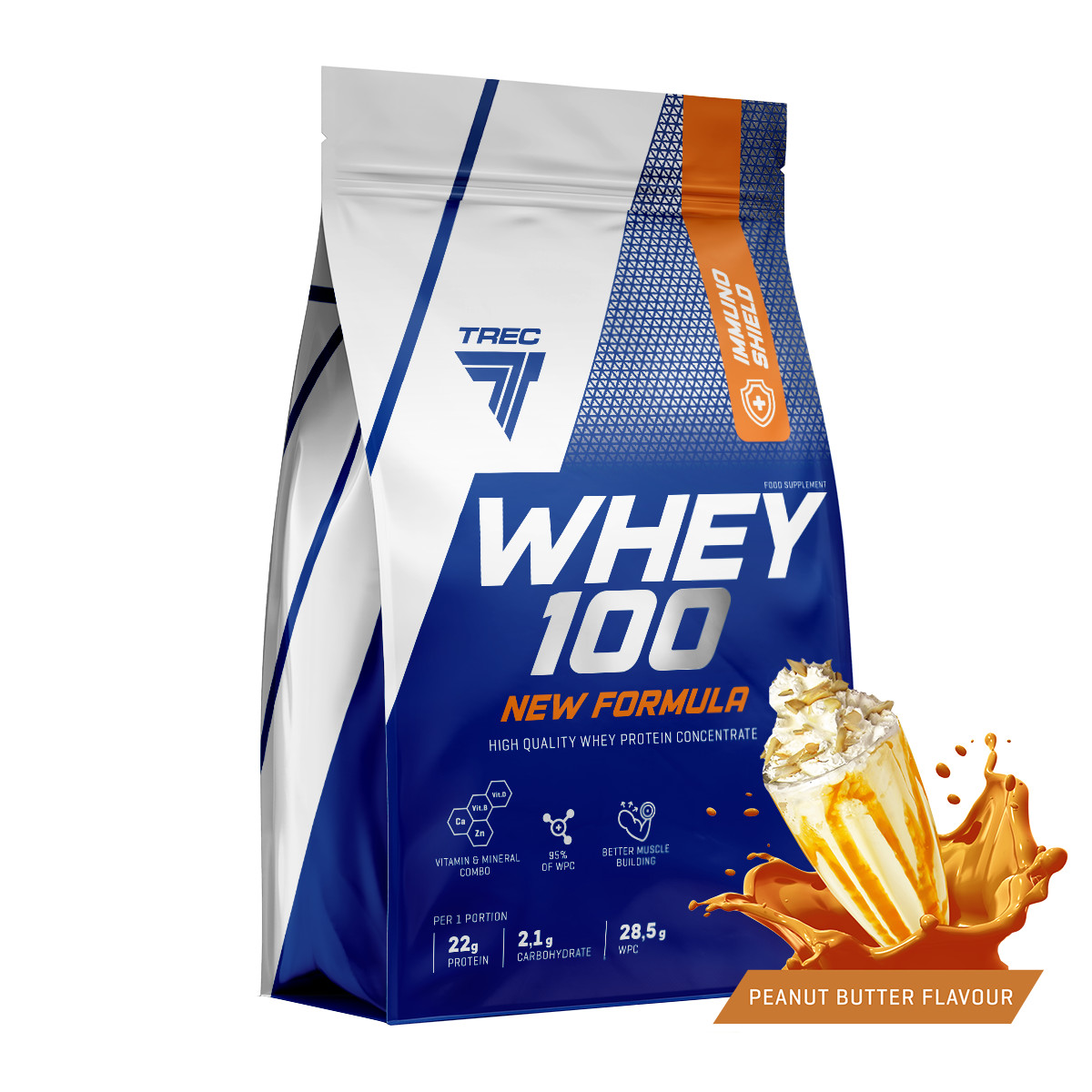 Trec Nutrition Whey 100 New Formula 700 g /23 servings/ Peanut Butter - зображення 1