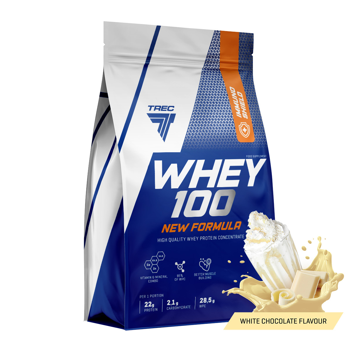 Trec Nutrition Whey 100 New Formula 700 g /23 servings/ White Chocolate - зображення 1