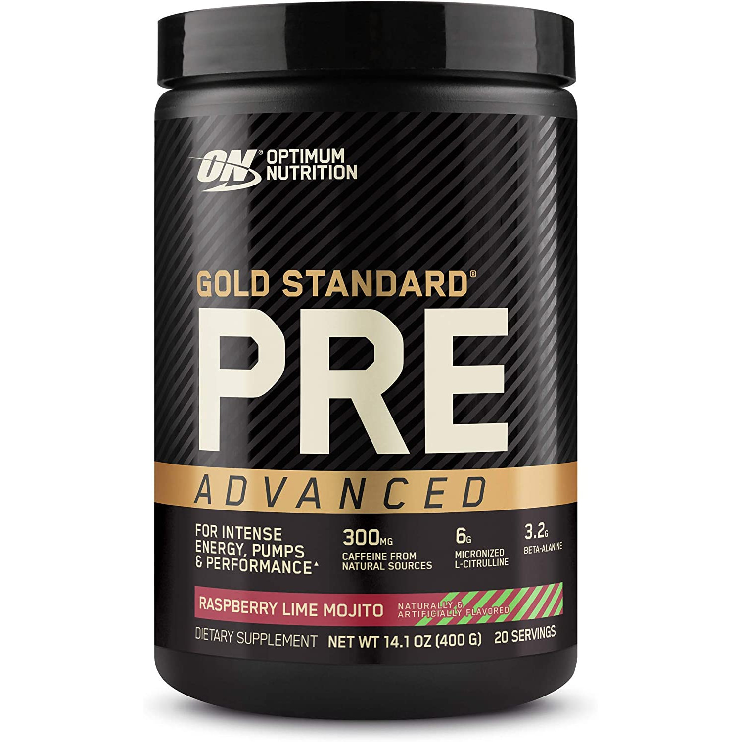 Optimum Nutrition Gold Standard Pre Advanced 400 g /20 servings/ Raspberry Lime Mojito - зображення 1