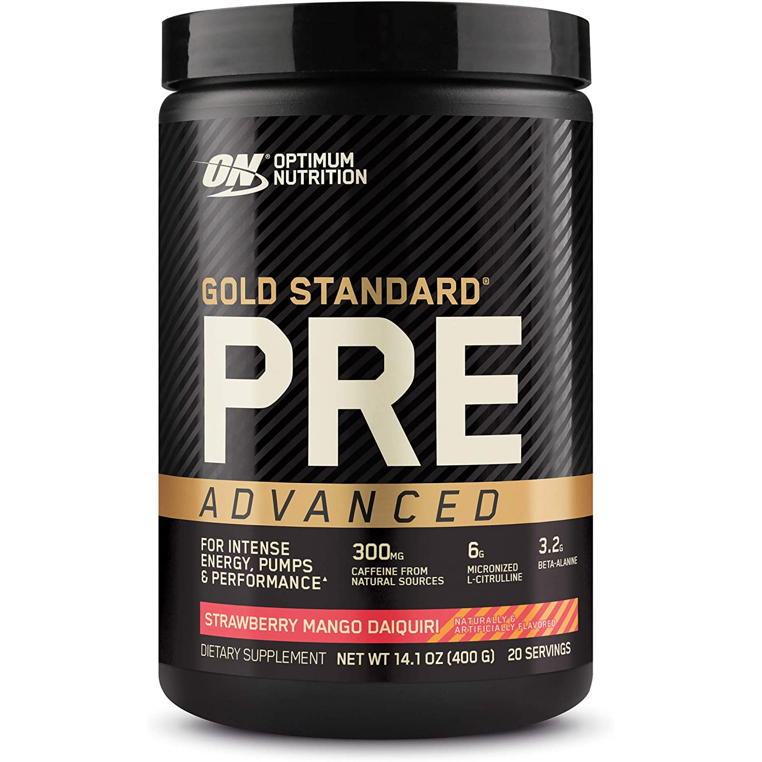 Optimum Nutrition Gold Standard Pre Advanced 400 g /20 servings/ Strawberry Mango Daiquiri - зображення 1