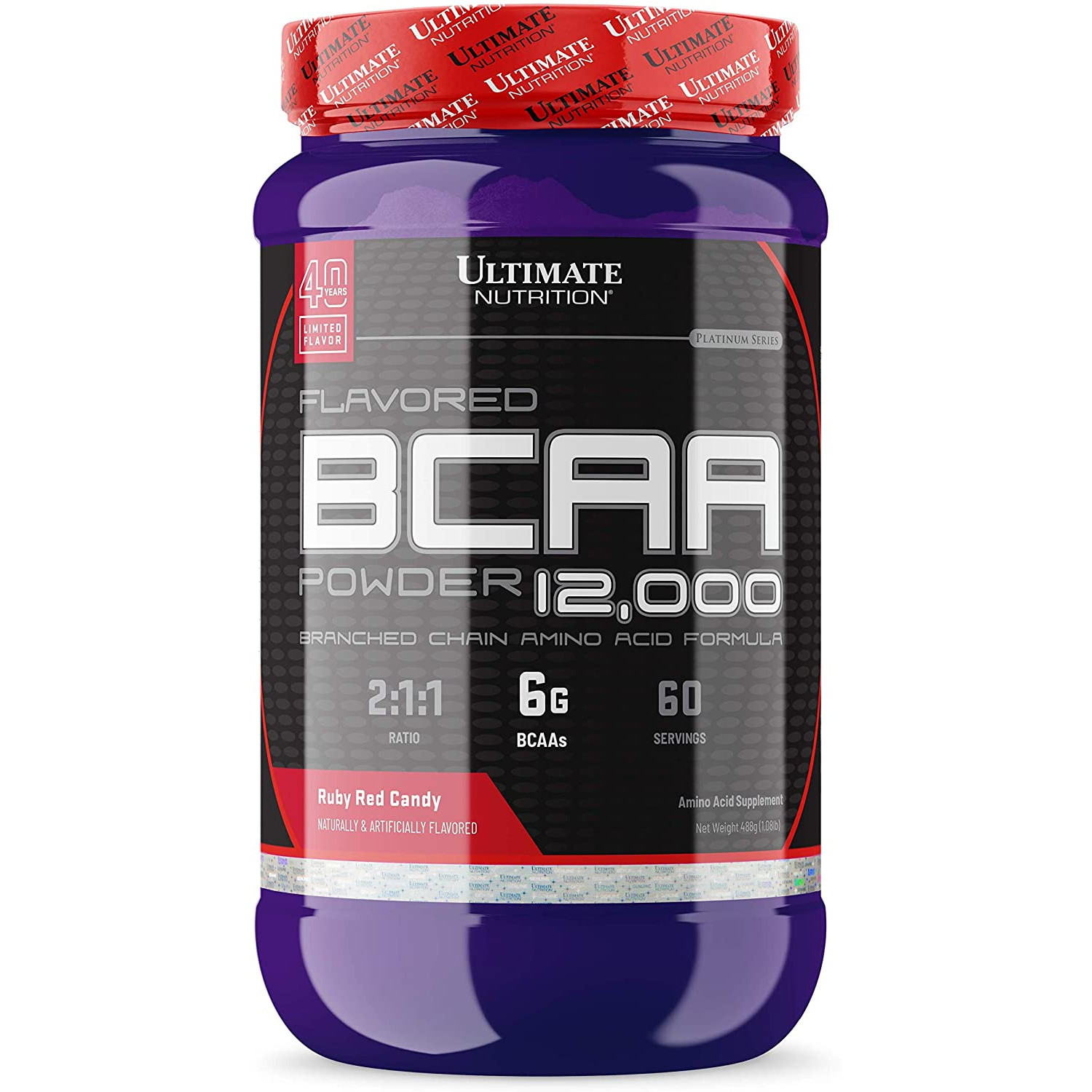 Ultimate Nutrition Flavored BCAA 12,000 Powder 457 g /60 servings/ Ruby Red Candy - зображення 1