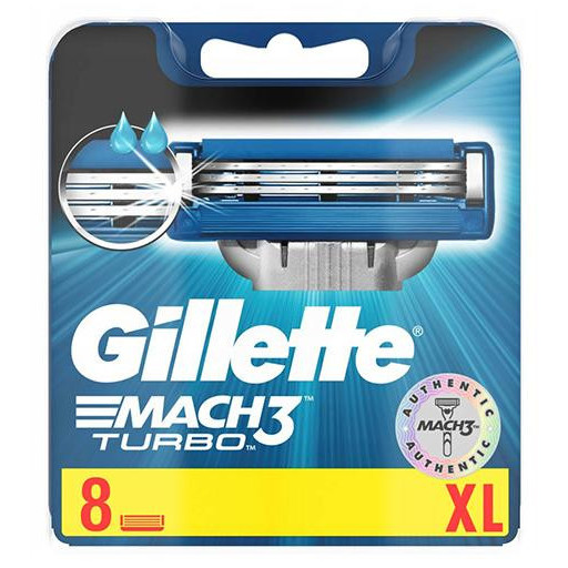Gillette Змінні касети (леза)  Mach3 Turbo New 8 шт. 47400196971 - зображення 1